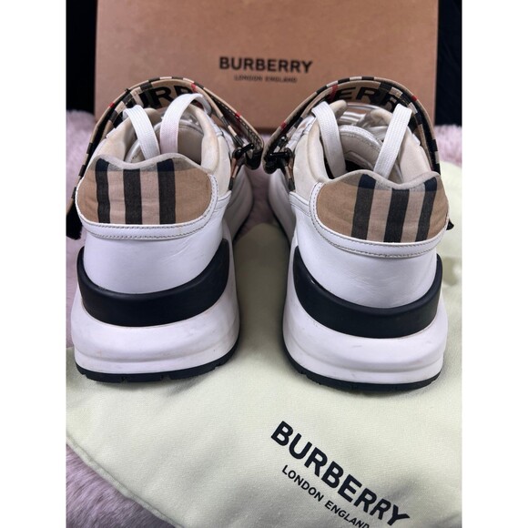 Burberry Ronnie Mens Low Check Sneakers | EU 41 | Archive Beige/White | COA - Picture 6 of 12